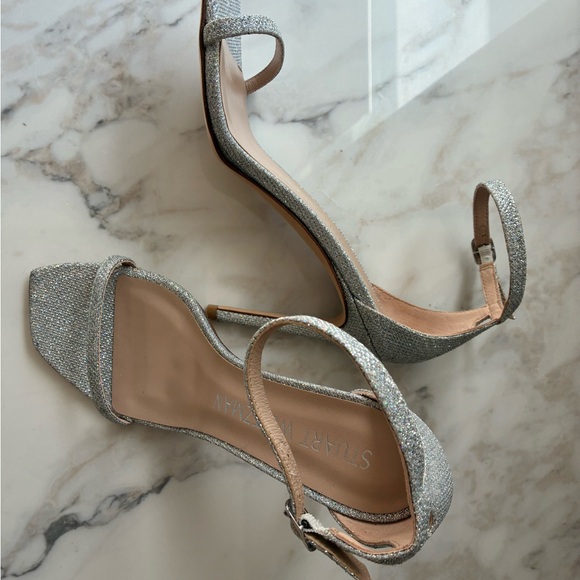 Stuart Weitzman Glittering Silver Heels - Picture 6 of 11